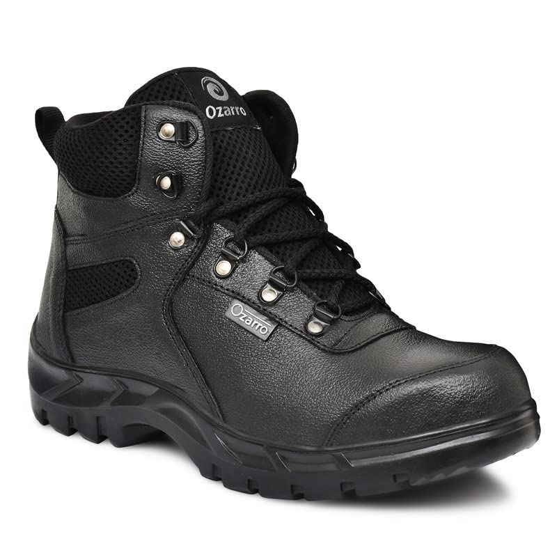Ozarro Black Genuine Leather Steel Toe Safety Shoes (S4442) (B0B6T4KW4V) Amazon Price History, Amazon Price Tracker