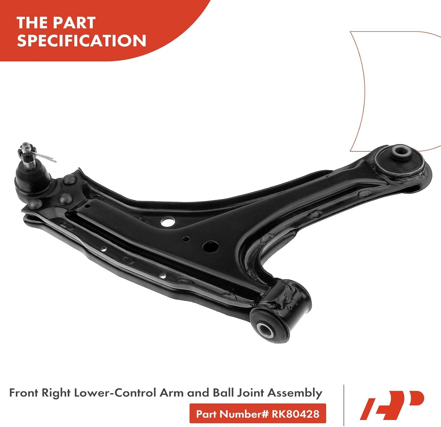 A-Premium Front Right Lower Control Arm, with Ball Joint & Bushing, Compatible with Chevy Classic 04-05, Malibu 97-03, Oldsmobile Alero 99-04, Cutlass 97-99, Pontiac Grand Am 99-05