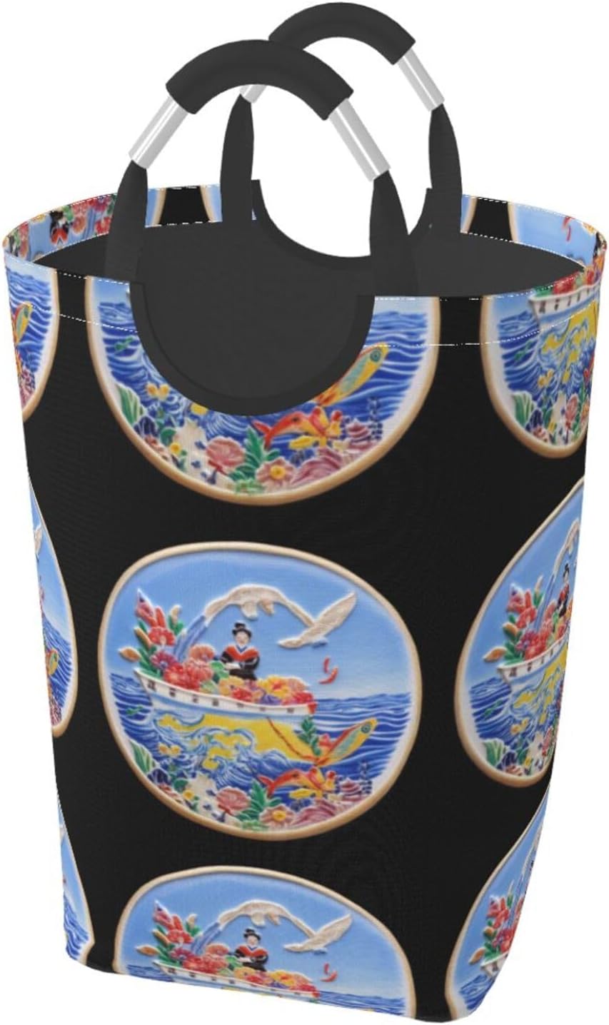 Disc Seal Foldable storage bag, 50L capacity, suitable for laundry room, dormitory bedroom, dirty clothes storage basket.