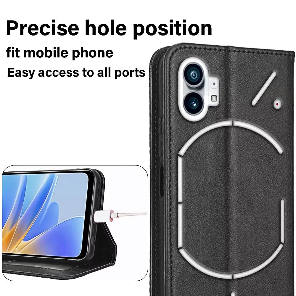 EASSGU Etui na telefon NothingPhone (1) / NothingPhone 1 (16,64 cm) z klapką, etui typu folio ze skóry PU, magnetyczne przełączanie, etui z [3 przegrodami na karty] [1 portfelem], etui stojące – kolor