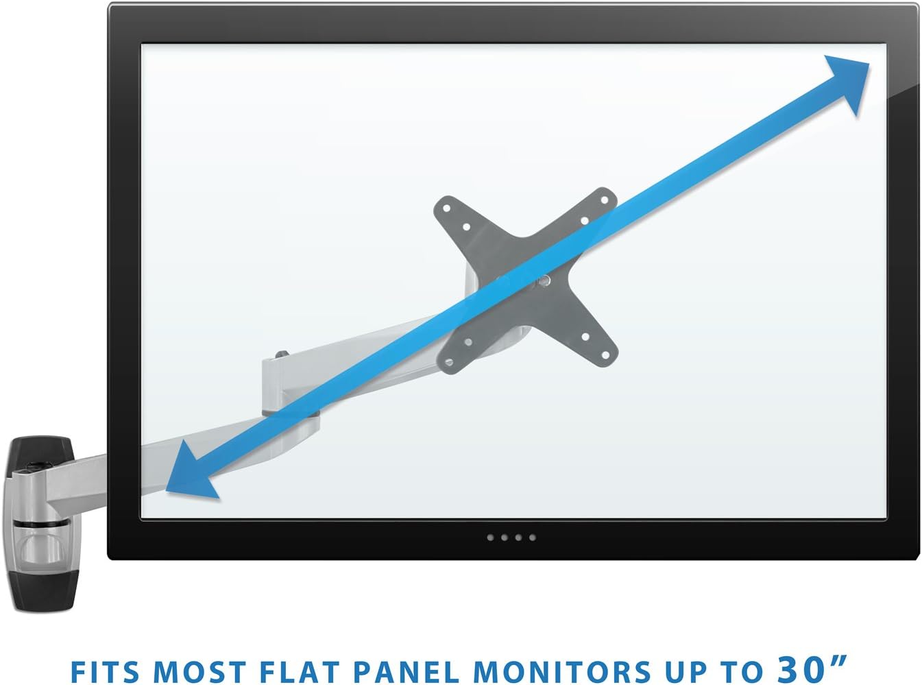 Mount-It! MI-33114 Single Articulating, Full Motion, Tilting, Wall Mount for 13, 17, 19, 20, 22, 23, 24, 27, and 30 Inches, Samsung, Sony, Asus, Dell, LG, Sharp, Insignia, ViewSonic, LED, LCD, Computer Monitors Displays, VESA 75x75 and 100x100