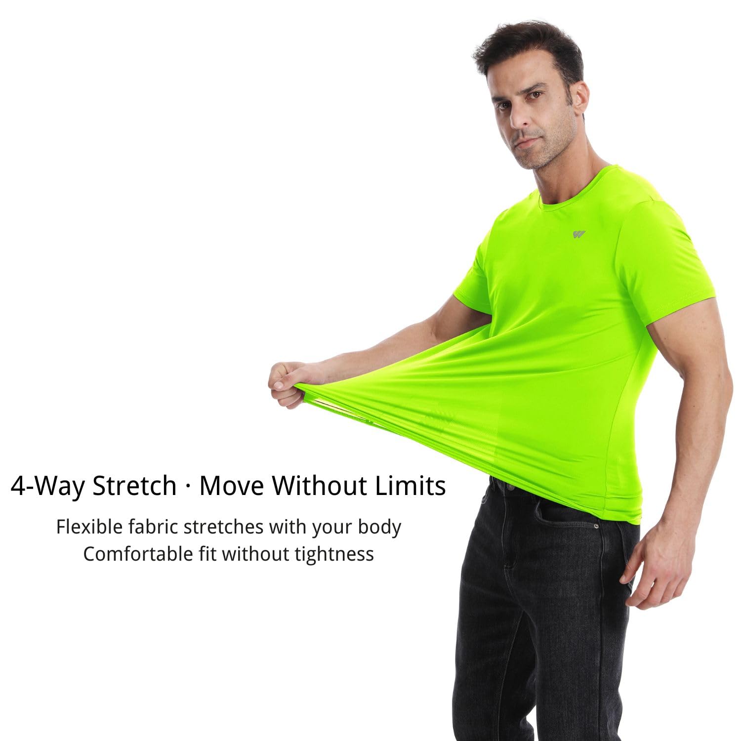Paquete de 3-5 camisetas de entrenamiento para hombre, de secado rápido, para correr, manga corta, absorbe la humedad, cuello redondo, camiseta atlética, gimnasio, casual