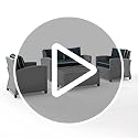 Image of DEVOKO 4 Pcs Patio Wicker Furniture 4 Seater Set Center Table Silver Rattan Chairs And Navy Blue Cushions Outdoor Furniture For Backyard,Garden,Blacony