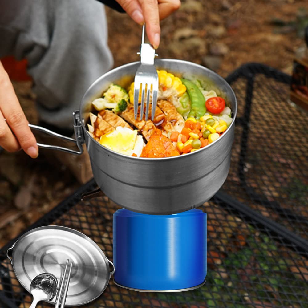 Pentola Da Campeggio Da 1,5 Lri Cime Da Campeggio In Acciaio Inossidabile Con Coperchio E Maniglia Pieghevole Lo Zaino In Spalla Escursionismo Picnic 250609 Da 20,12 € | DHgate