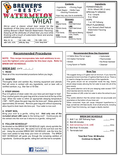 Brewer's Best Watermelon Wheat Beer Ingredient Kit Makes 5 Gallons #TOP4