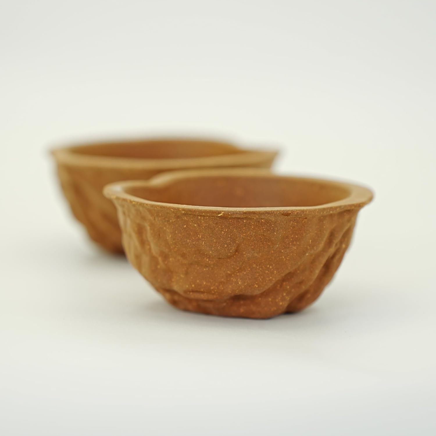 Clay Walnut Cup 2oz (60ml), Small Ceramic Tea Cup Wine Glass Coffee Mug Whiskey Shot Cup Ice Cream Bowl for Drinking Tea, Coffee, Wine, Beer, Spirits, Dessert (2)