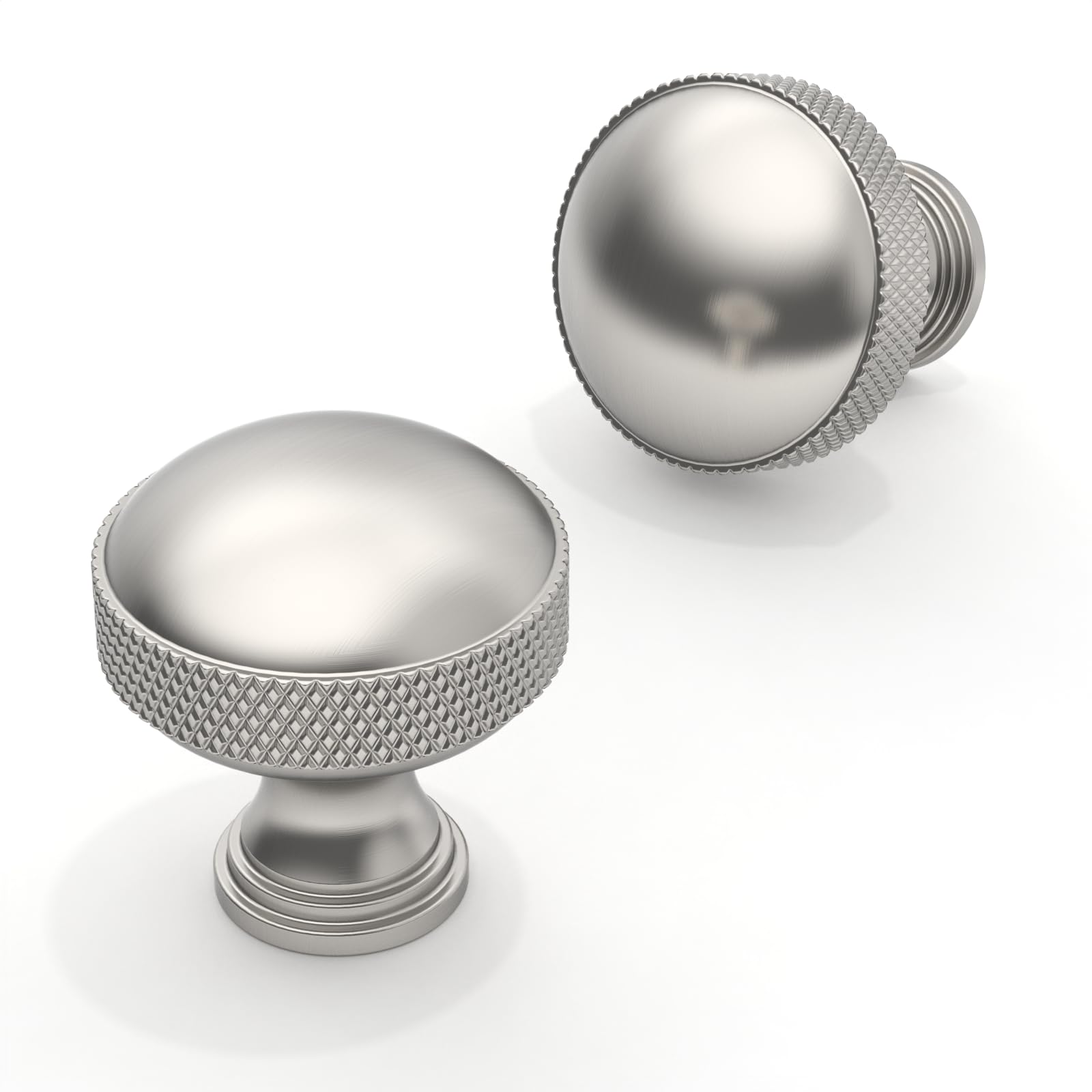 Asimerdeco 10 Pack Brushed Satin Nickel Cabinet Knobs 30mm Round Kitchen Drawer Knobs