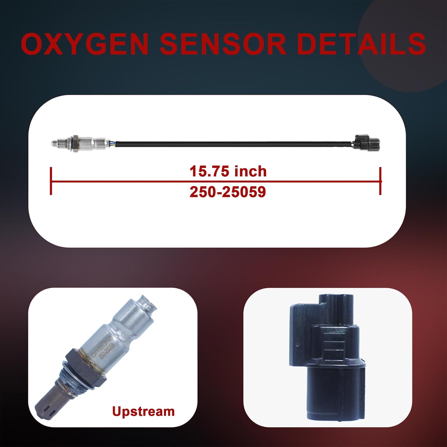 2PCS Oxygen O2 Sensor Upstream 250-25059 for Honda Accord EX LX LX-S 08-17, Honda Odyssey 11-17 Pilot 09-20 Ridgeline 09-14/17-19 Acura MDX RDX RL RLX TL TLX TSX ZDX 09-20 3.5L 3.7L 350-35065 234-5098