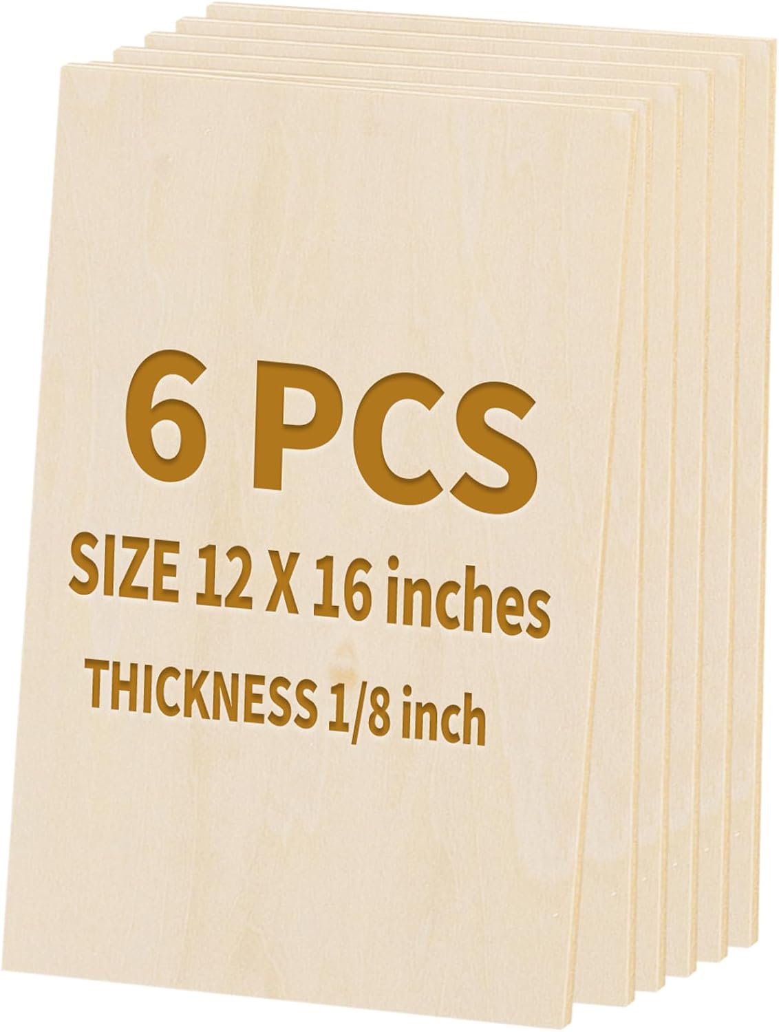 6 Pack Basswood Sheets for Crafts – 12 x 16 x 1/8 Inch – 3mm Thick Large Plywood Sheets Unfinished Bass Wood Boards for Laser Cutting, Wood Burning (12 x 16 x 1/8 inch (6 Pack))