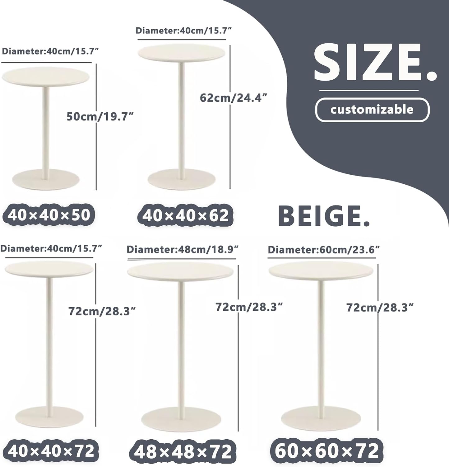 LFONDIGE ビストロテーブル ベージュ コーヒーエンドテーブル バー