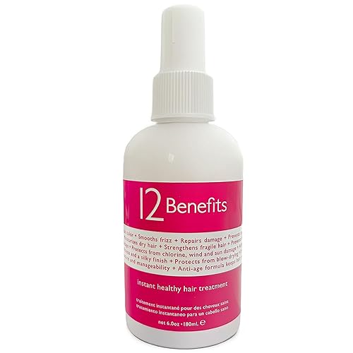 12 Benefits Spray acondicionador sin enjuague, tratamiento instantáneo y saludable para el cabello, antiencrespamiento, desenreda, fortalece y