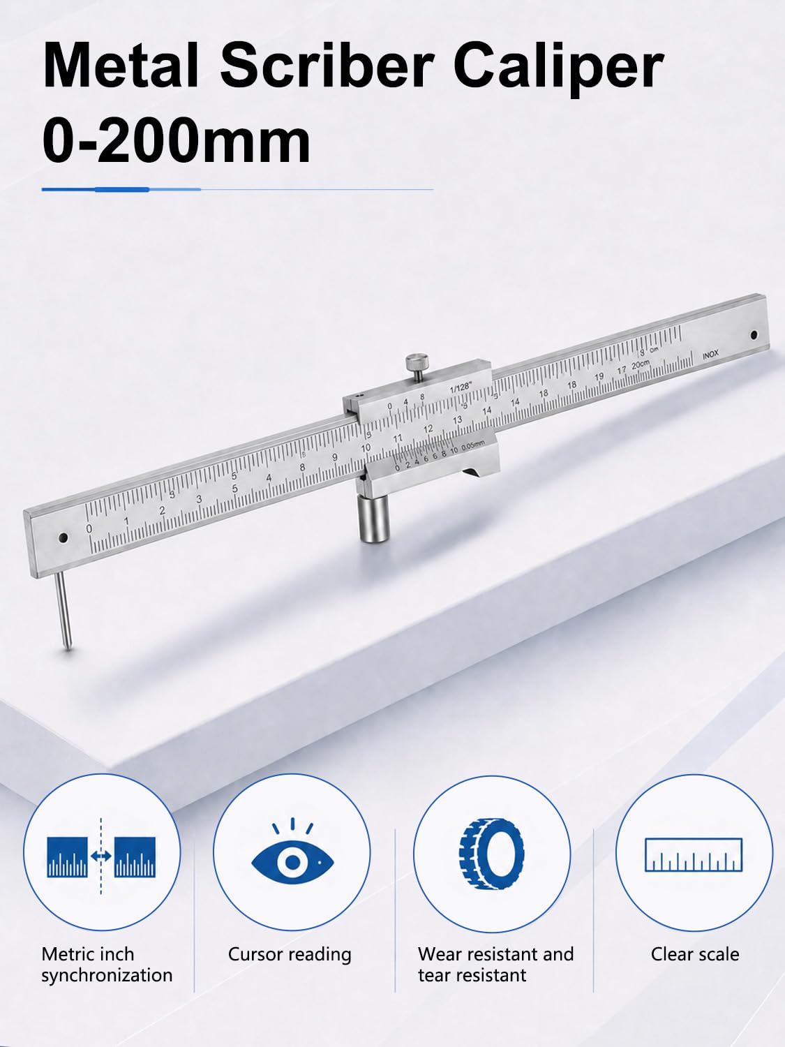 Metal Scribe, 200mm 8in Scribe Tool Marking Gauge Calipers — Amazon image 6