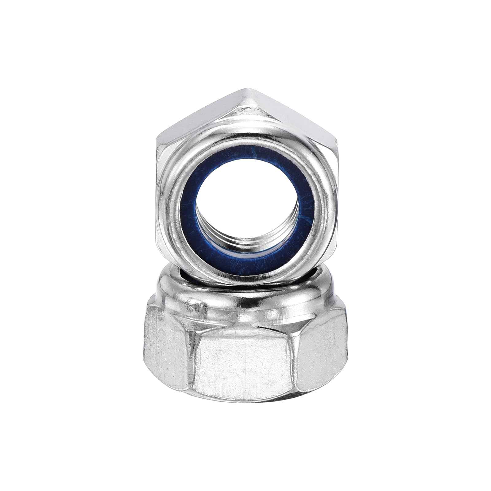 Kozelo 2Pcs M14-2 Nylon Locking Hex Nuts 304 StainlessSteel Silver
