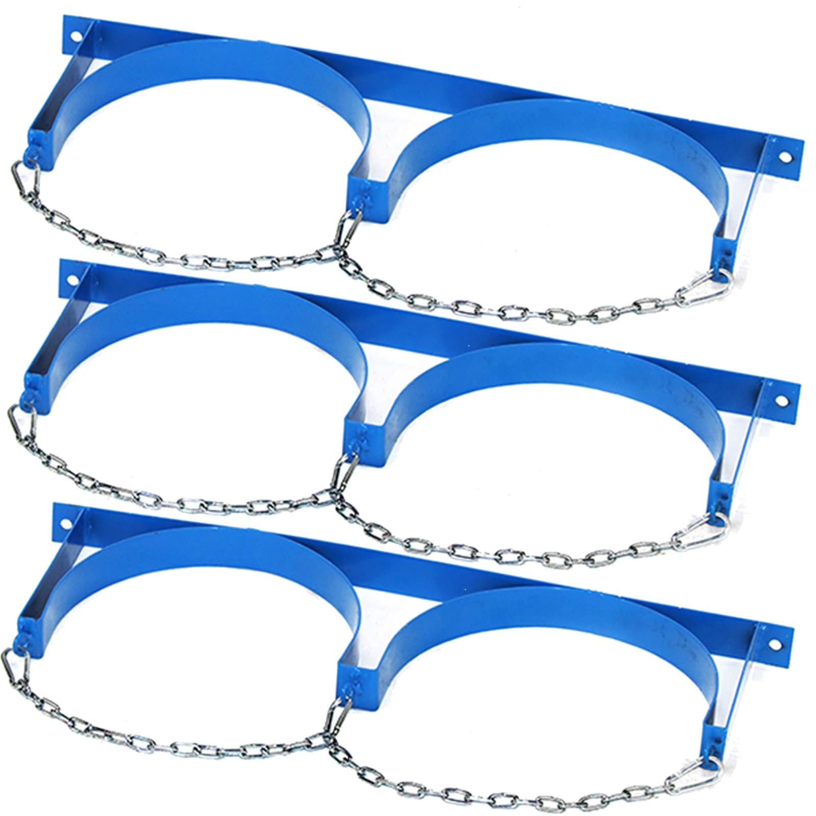 Genérico Juego de 3 Soportes de Pared de Alta Resistencia para bombonas de Gas: almacena de Forma Segura bombonas de propano, oxígeno, nitrógeno y argón. Capacidad para 2 bombonas de hasta 65 cm (25,