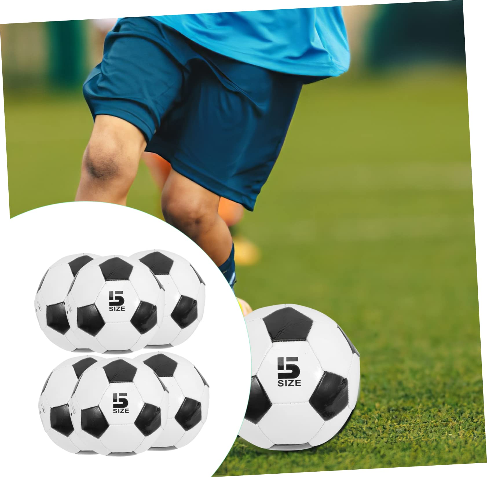 BESTonZON Balón de Fútbol PVC Talla 5, 6 Piezas para Entrenamiento Infantil