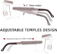 Vista 16 de UKNOW Anteojos de seguridad sobre lentes, gafas de seguridad antivaho protección ocular envolvente, gafas protectoras ANSI Z87.1