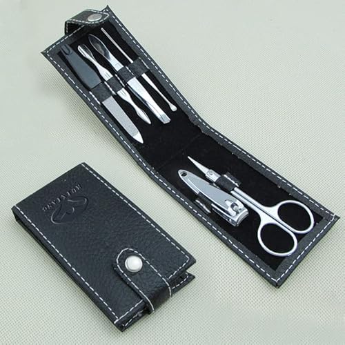 ZYYXB Maniküre Set 6 teiliges Maniküre Werkzeugset aus Edelstahl Praktisches Nagelpflegewerkzeug Tragbare Pediküre Maniküre Set Clipper Schere Cover