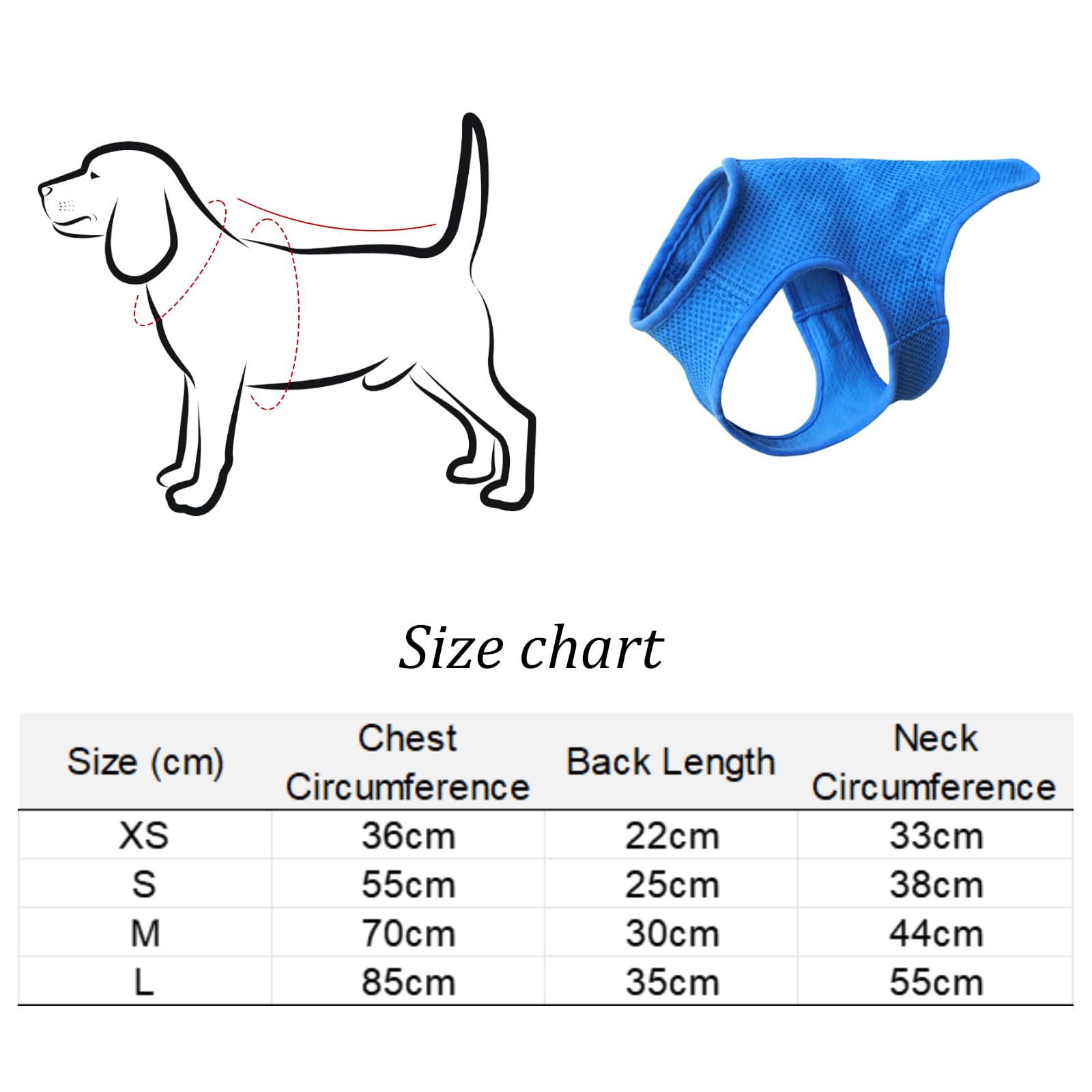 1PCS Dog Cooling Vest Dog Cool Coat Cooling Harness for Dogs Petty Cool Vest for Small Medium Large Dogs Summer Breathable (S) - Image 2