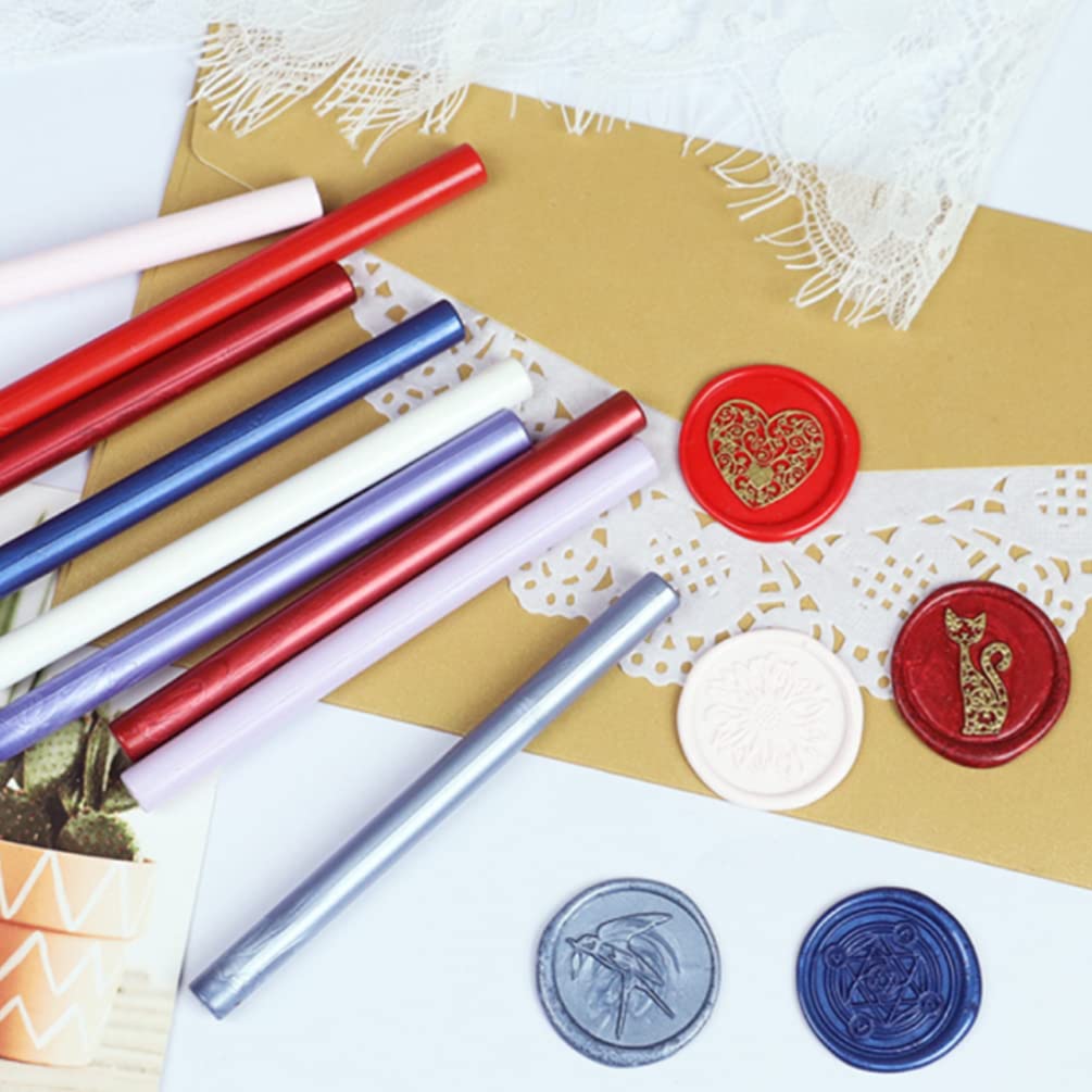 Pearl White Wax Seal Sticks, ONWINPOR 30pcs Glue Gun Metallic White Wax Sealing Sticks for Waxseal Stamp, Wedding Invitations, Envelope Letter Sealing (Pearl White)