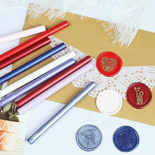 Miniatura 3 de ONWINPOR - 30 barras de sellado de cera blanca perla, pistola de pegamento, barras de sellado de cera blanca perla para sello de cera, invitaciones