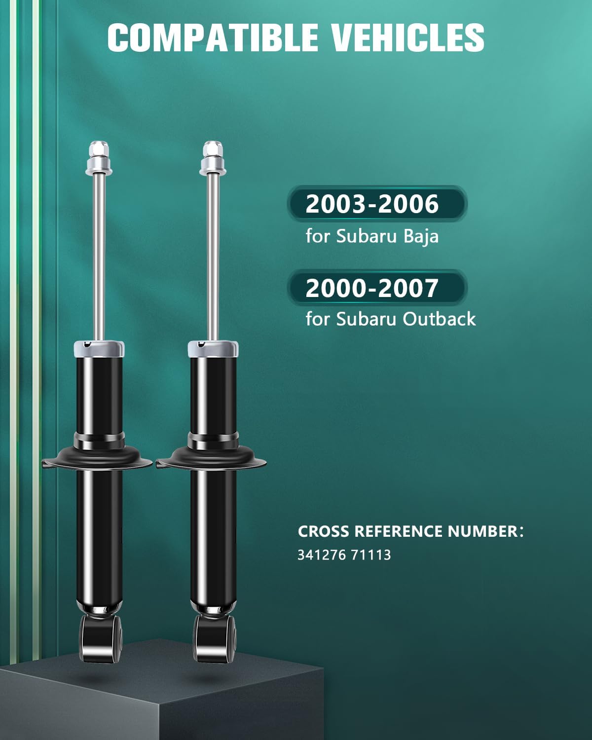 AUTOMUTO 2 Pcs Struts Shock Absorbers Compatible with 2003-2006 for Subaru Baja,2000-2007 for Subaru Outback with 341276 Auto Shocks - Rear