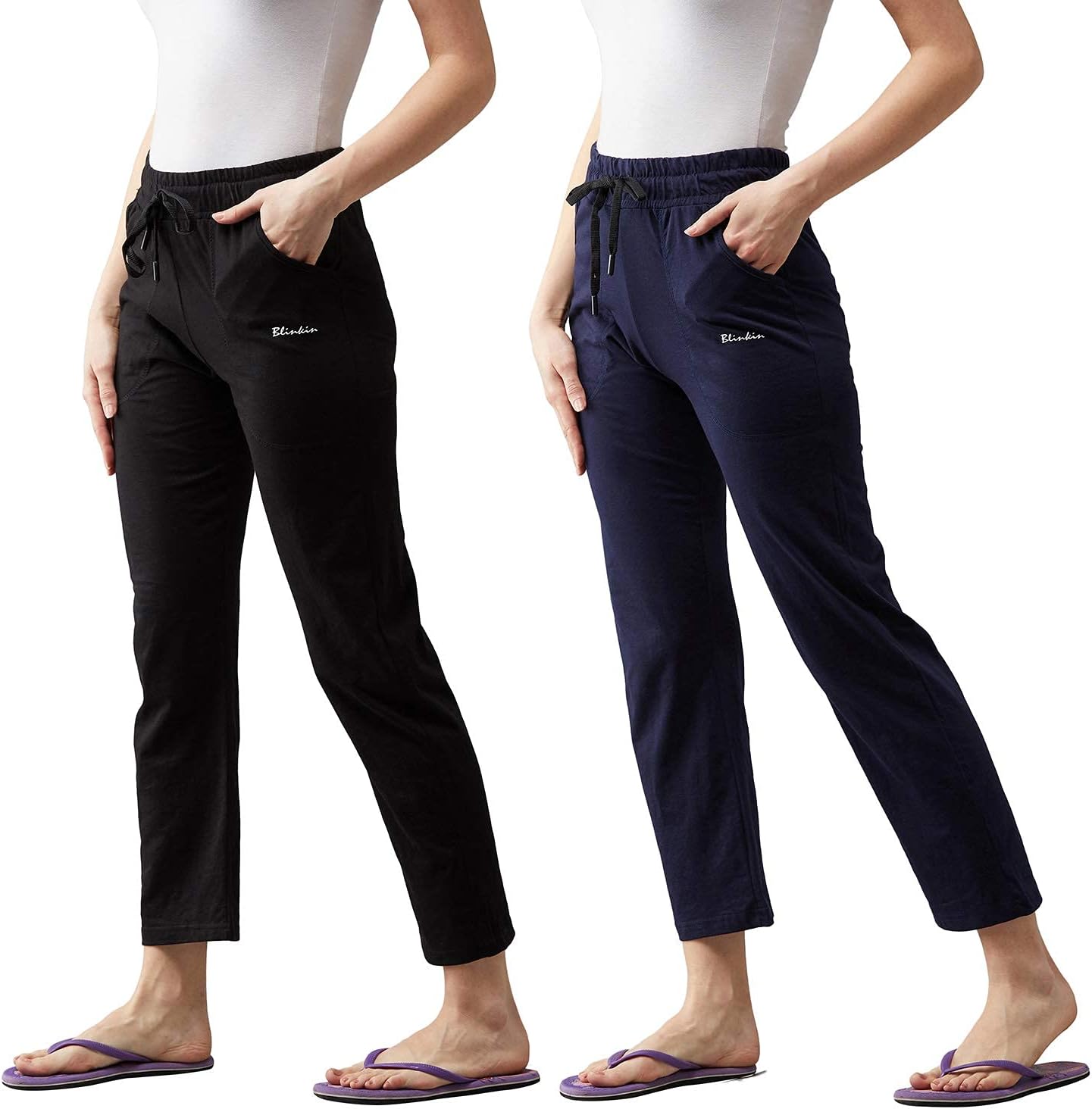BLINKIN Women's Cotton RelaxFit Pajama Combo (Pack of 2)