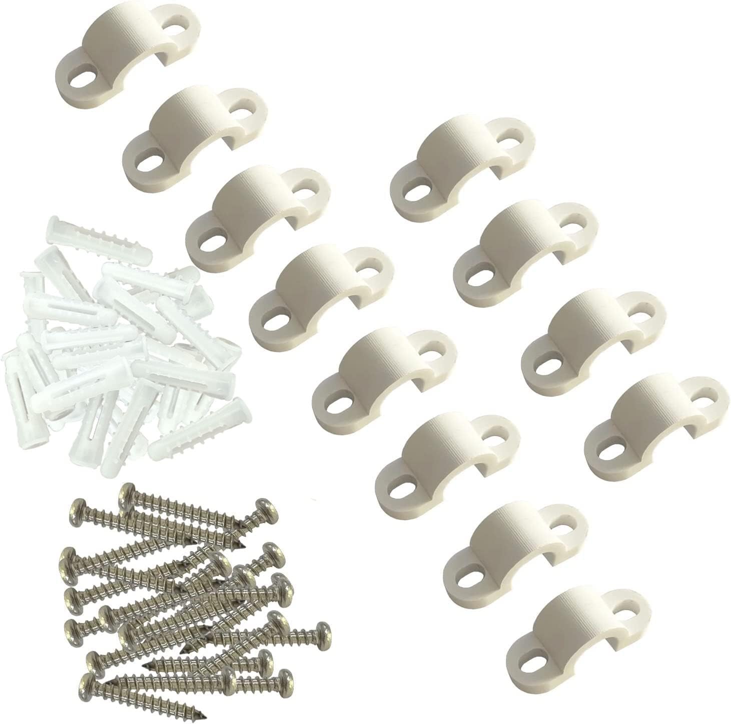 Wire Shelf Loop Clips 12Pcs Shelf Clips with Screws Expansion Tubes for Wire Shelving – Black