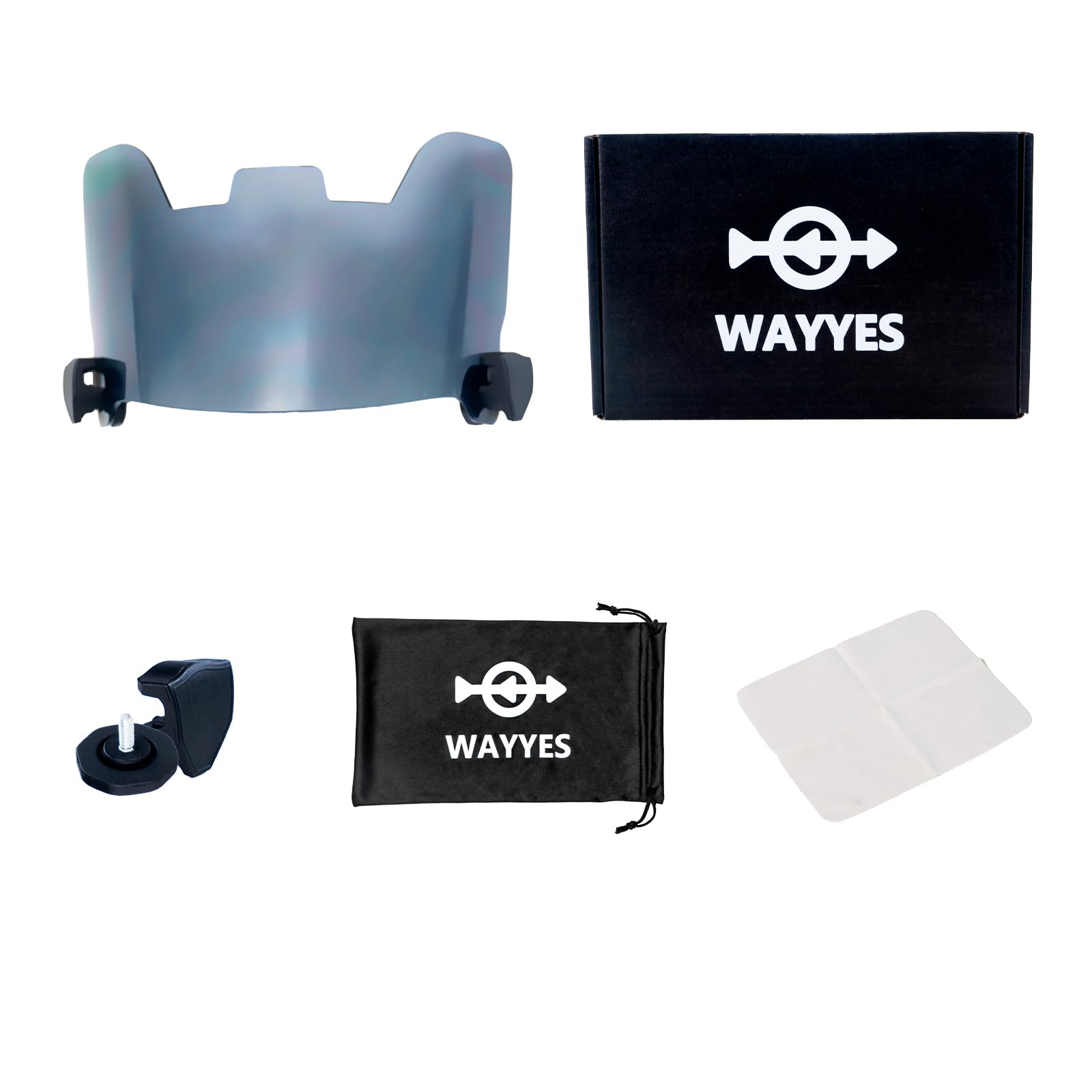 WAYYES Football Helmet Visor | Fits Youth & Adult | Scratch-Resistant, UV Protection & Glare Reduction | Easy Install & Clean | Includes 2 Clips, Carrying Bag, 2 Stickers (Black)