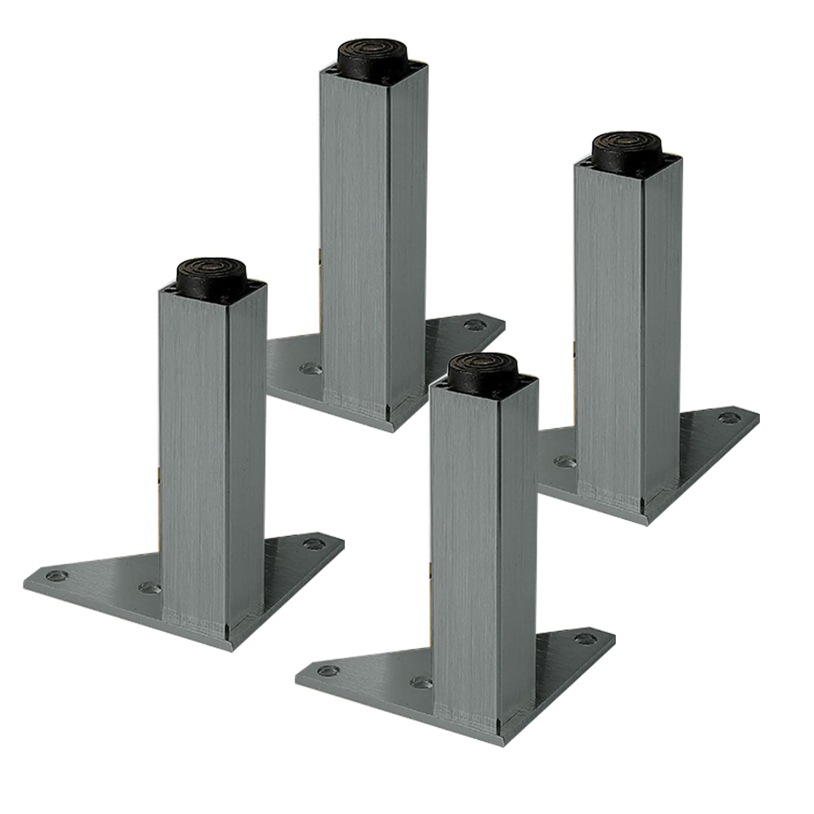 Regulowane metalowe nogi do łóżka i sofy, 4-pak nóżek meblowych ze stopu aluminium z trójkątną płytą montażową, szara podpórka 350 mm do dekoracji szafki i domu