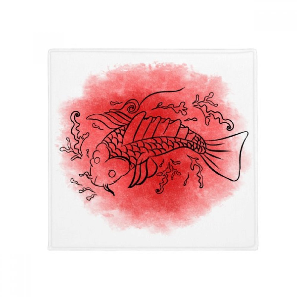 Tapis de sol japonais poisson rouge 80x80cm antidérapant pour porte entrée cuisine