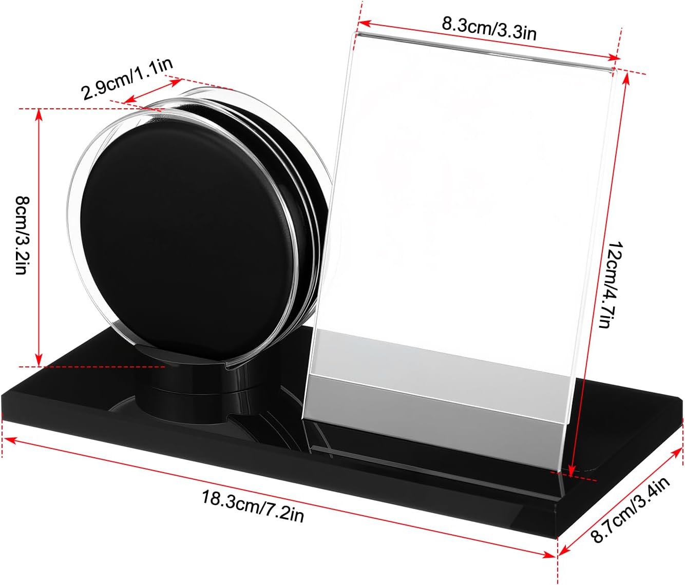 Yuntau 2 Sets Hockey Puck Display Case Acrylic Clear Hockey Puck and Card Display Holder with Black Base Showcase for Your Collection Souvenir Memorabilia Holder Stand