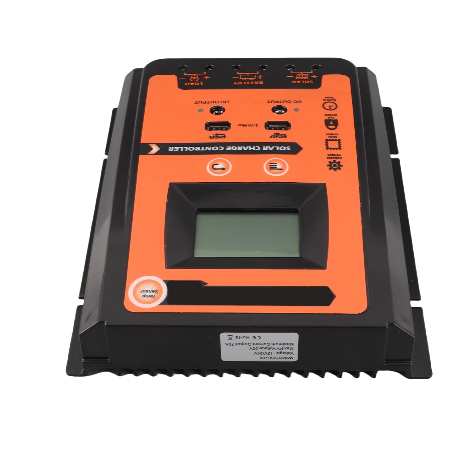 Pannello Solare Controller LCD Doppio Regolatore di Carica USB 70A 12V 24V con Protezione Multipla per Barca Off Grid Utenti Che Caricano la Batteria