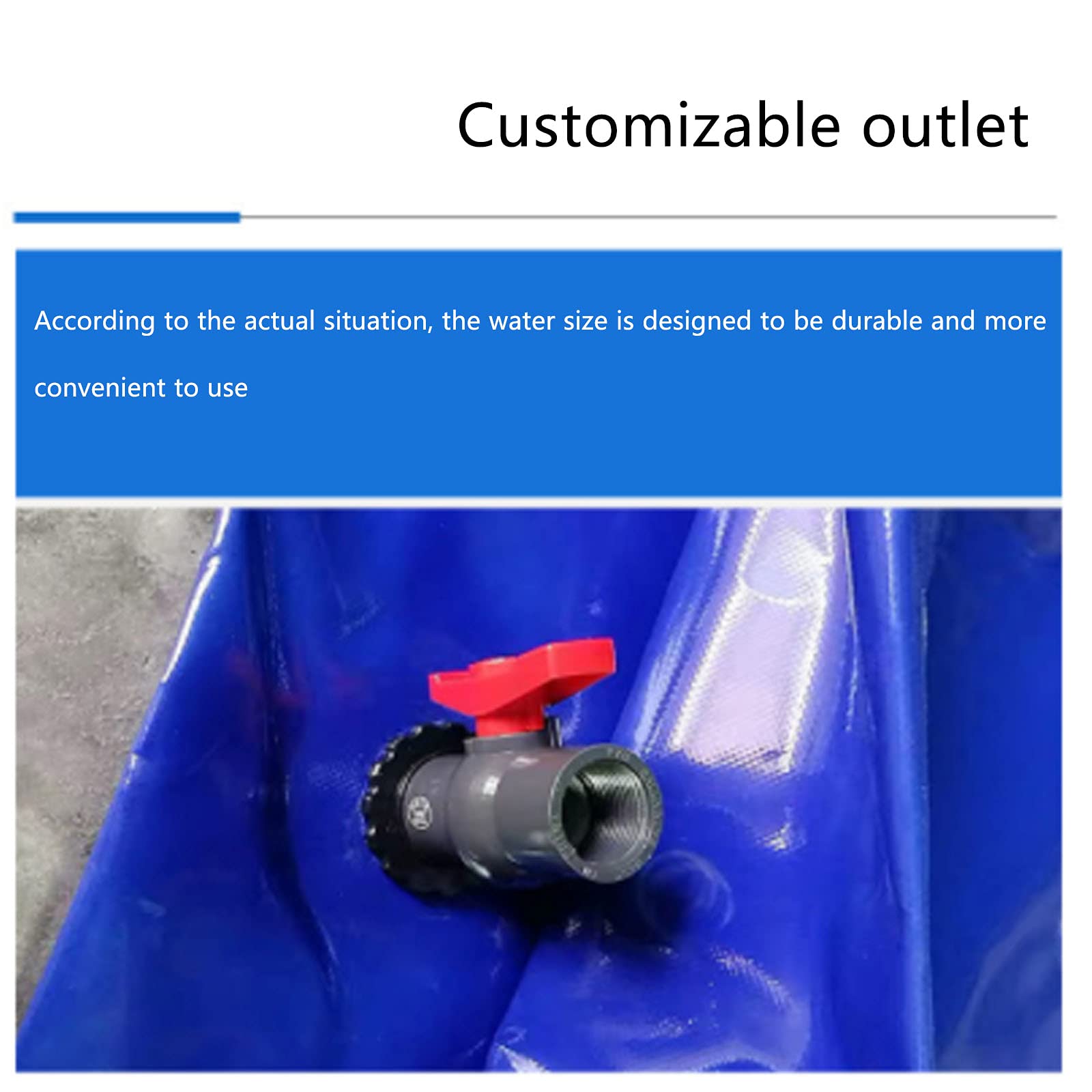 Sacca d'Acqua Pieghevole Serbatoio dell'Acqua di Emergenza Mobile Portatile per Esterni Buona ermeticità Anti-Goccia Resistente all'Usura Utilizzato nella,1.5 * 1 * 0.7m 1000 Liters