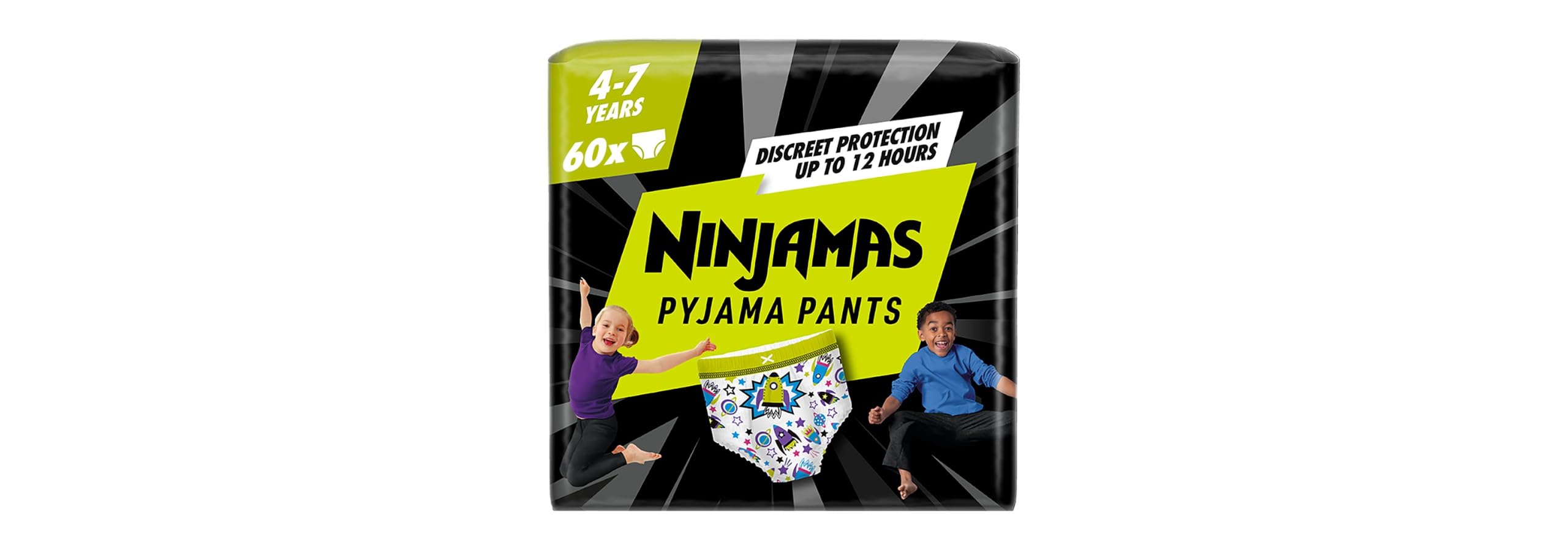 Pampers Ninjamas Boys Pyjama Pants, 60 Count, Age 4-7 Years
