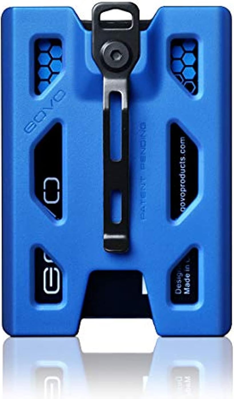 GOVO T4 Badge Holder/Wallet - Durable Polycarbonate ID/Credit Holder with Metal Clip and 4 Cards Slot (Holds 1 to 4 Cards) (Blue)