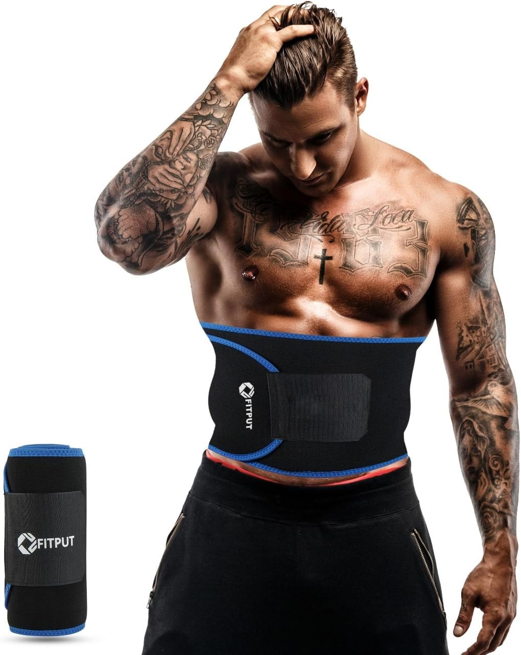 Slim Belt for Women Belly Fat Made of Neoprene, Stomach Belt for Men and Women Non-Tearable, Sauna Belt for Tummy Exercise Fitness Waist Trainer, Sweat Slim Belt for Men (Black)