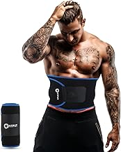 FITPUT Slim Belt for Women Belly Fat Made of Neoprene, Stomach Belt for Men and Women Non-Tearable, Sauna Belt for Tummy Exercise Fitness Waist Trainer, Sweat Slim Belt for Men (Black)