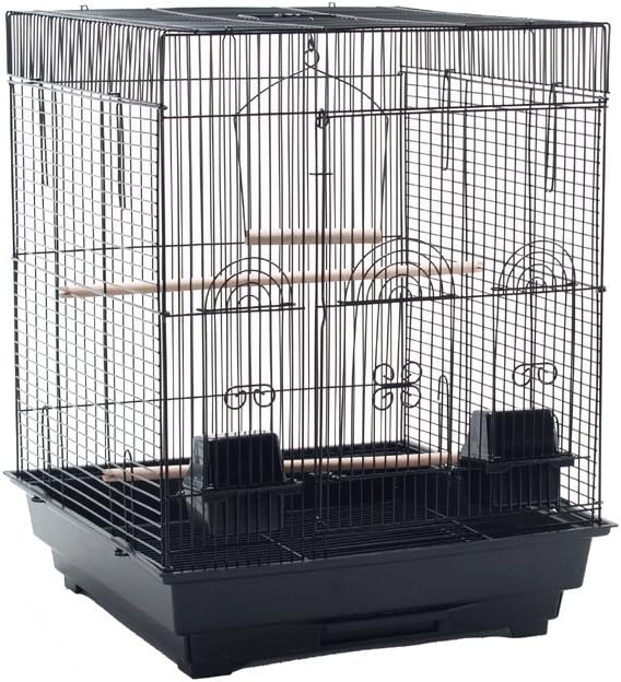 Canary Parakeet Cockatiel Finch Single Metal Wire Bird Cage 18 by18 by 23 inch H