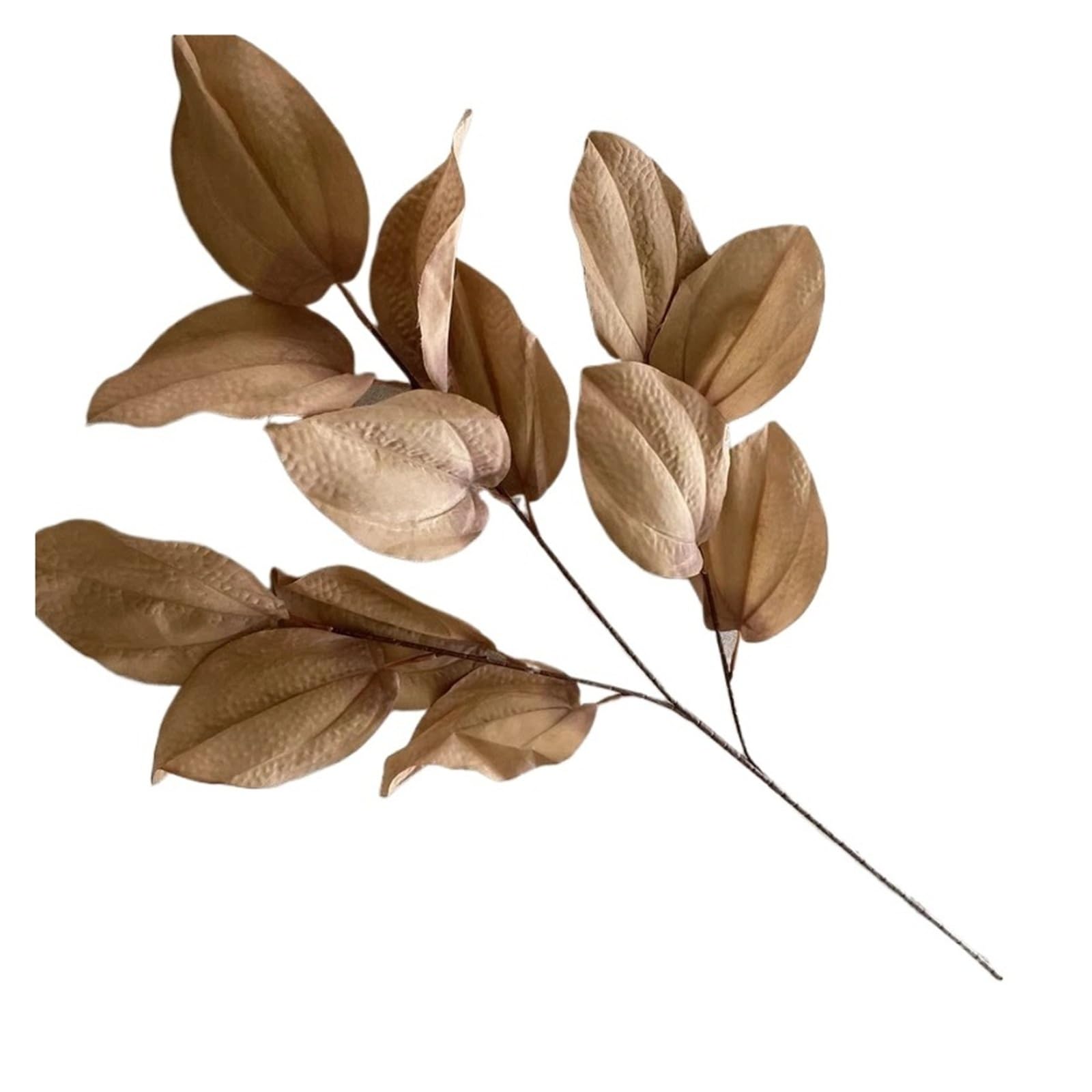 1PC Simulated Leaf Branch Green Plants Fake Flower Hotel Decor Bread Leaves Artificial Plant Garden Decoration(Dark coffee)