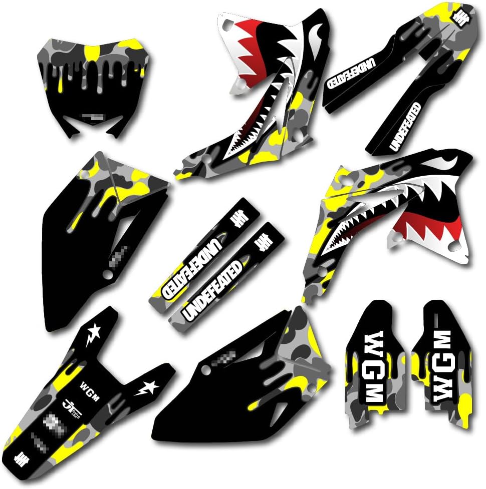 Gray & Yellow Savage Racing Graphics Kit fits 08-17 Suzuki RMZ450 Sticker RMZ 450