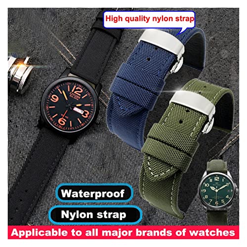 ZHANGUO Canvas lederen bodem horlogeband vervanging compatibel met tissot compatibel met seiko nylon riem compatibel met Timex Bekijk accessoires 18 mm 20 mm 21 mm 23 mm - Afbeelding 3