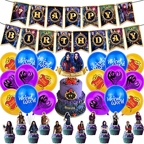 Syijupo Suministros De Fiesta De Cumpleaños De Descendientes The Descendants Party Decor con...