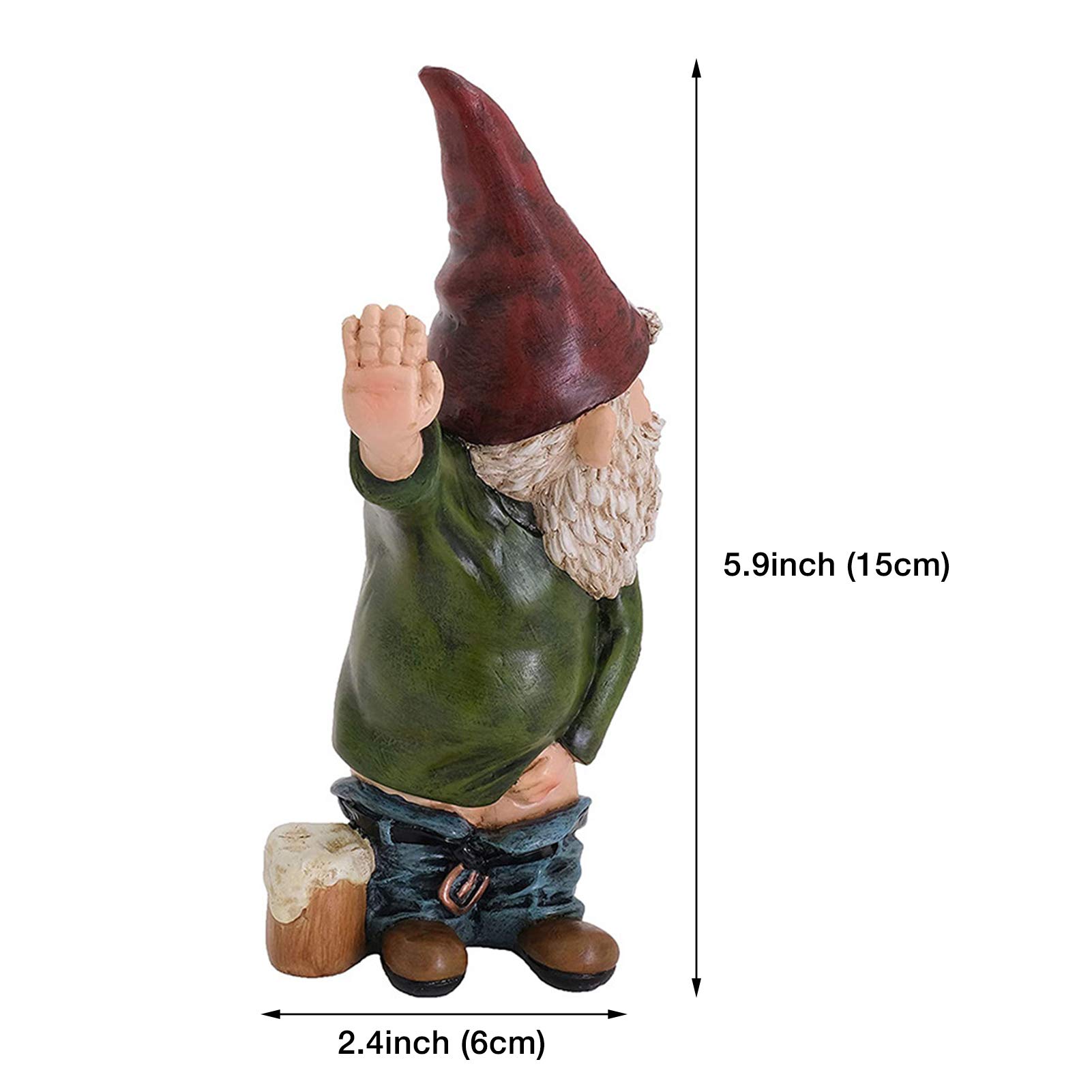 Adorno de gnomo de jardín de 15 cm, Divertido gnomo de orina para decoración de césped, decoración Interior o Exterior