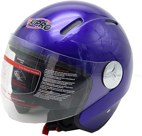 X-Pro Casco de motocicleta para adultos aprobado por DOT (M, azul 2022)