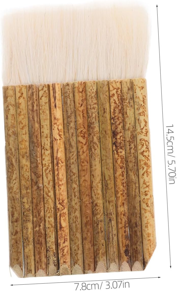 2pcs Artist Quality Watercolor Pottery Paintbrush Soft Hake Brush Bamboo Handle for Gluing Starching