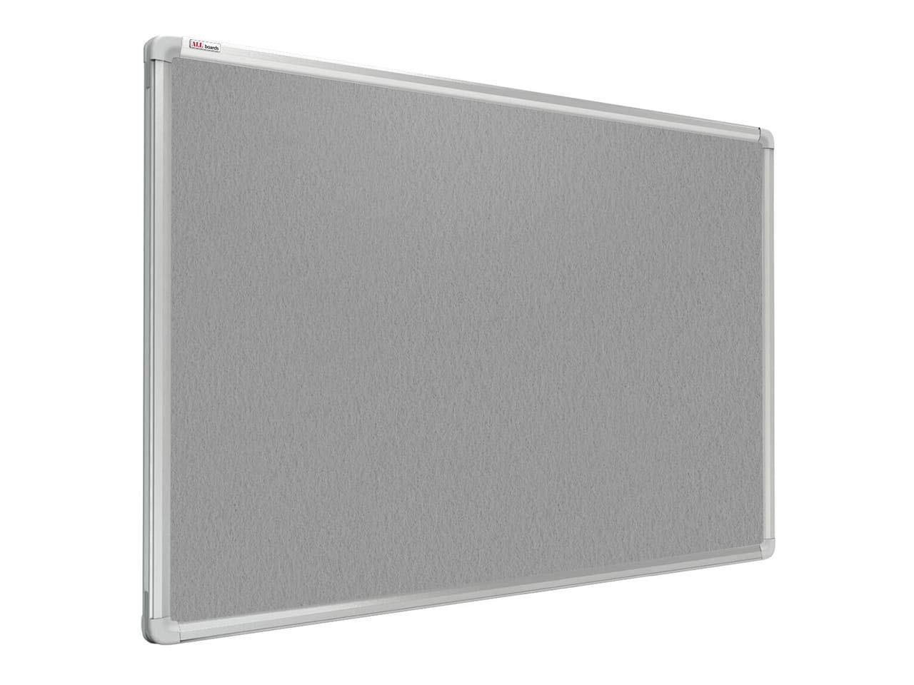 ALLboards Felt Noticeboard with Aluminium Frame 180x100cm, Textile Push pin Bulletin Board Grey