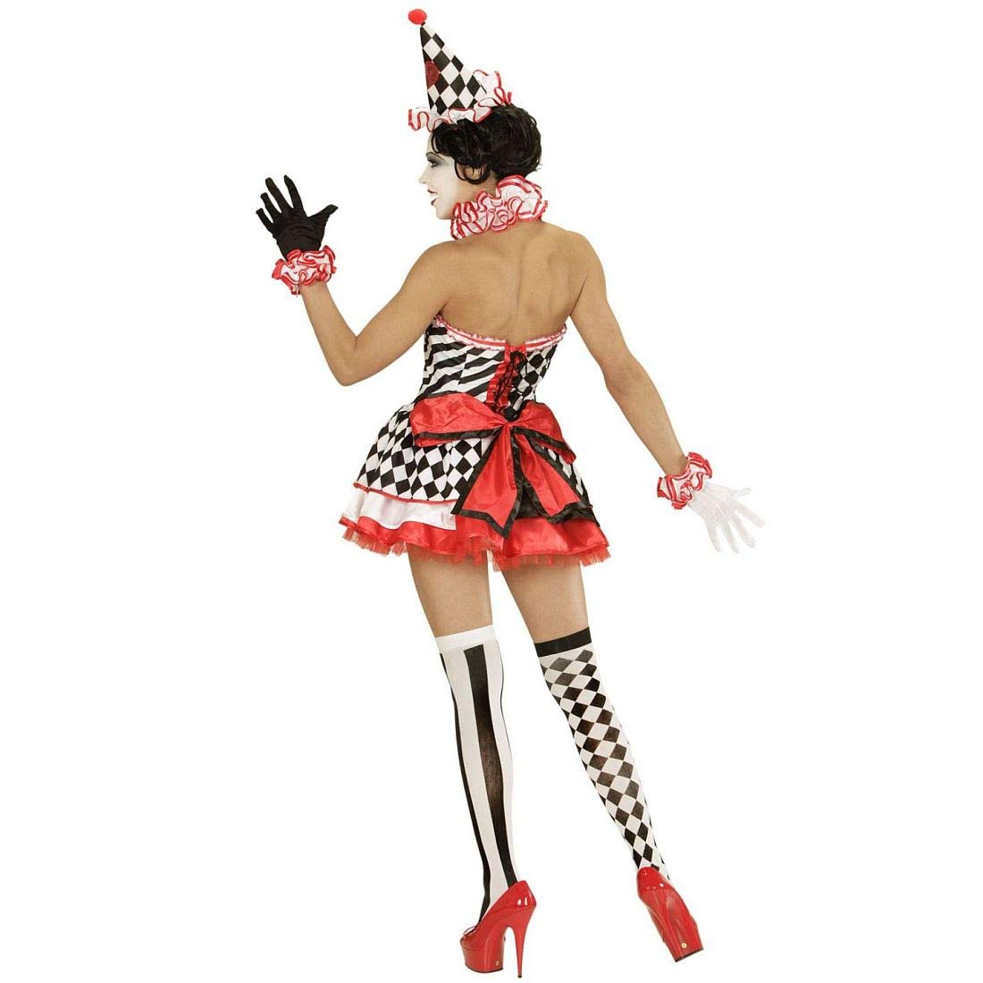 NET TOYS Harlekin Clown Kostüm Mädchen Größe 158 (11-13 Jahre) – Pierrot Kleid Mit Hut Für Karneval & Kostümfeste