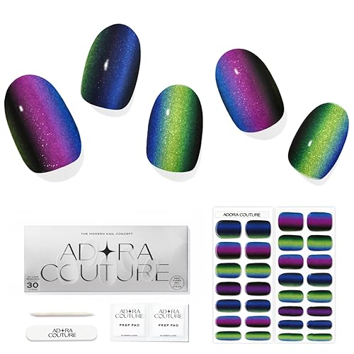 Miniatura 9 de Adora Couture Tiras de uñas de gel semicuradas  20 unidades de envolturas de uñas rosa lechosa degradado  Tiras de uñas de gel esmaltadas con luz UV