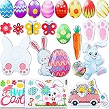 JULMELON 22 Pcs Happy Easter Magnet Set - Bunny Egg Magnet Stickers for Party Decor, Car, Garage, Mailbox, Refrigerator Magnets or Decorations