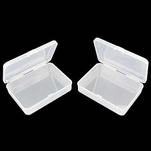 Miniatura 3 de Thintinick Cajas de contenedores de almacenamiento de plástico transparente rectangulares con tapa con bisagras